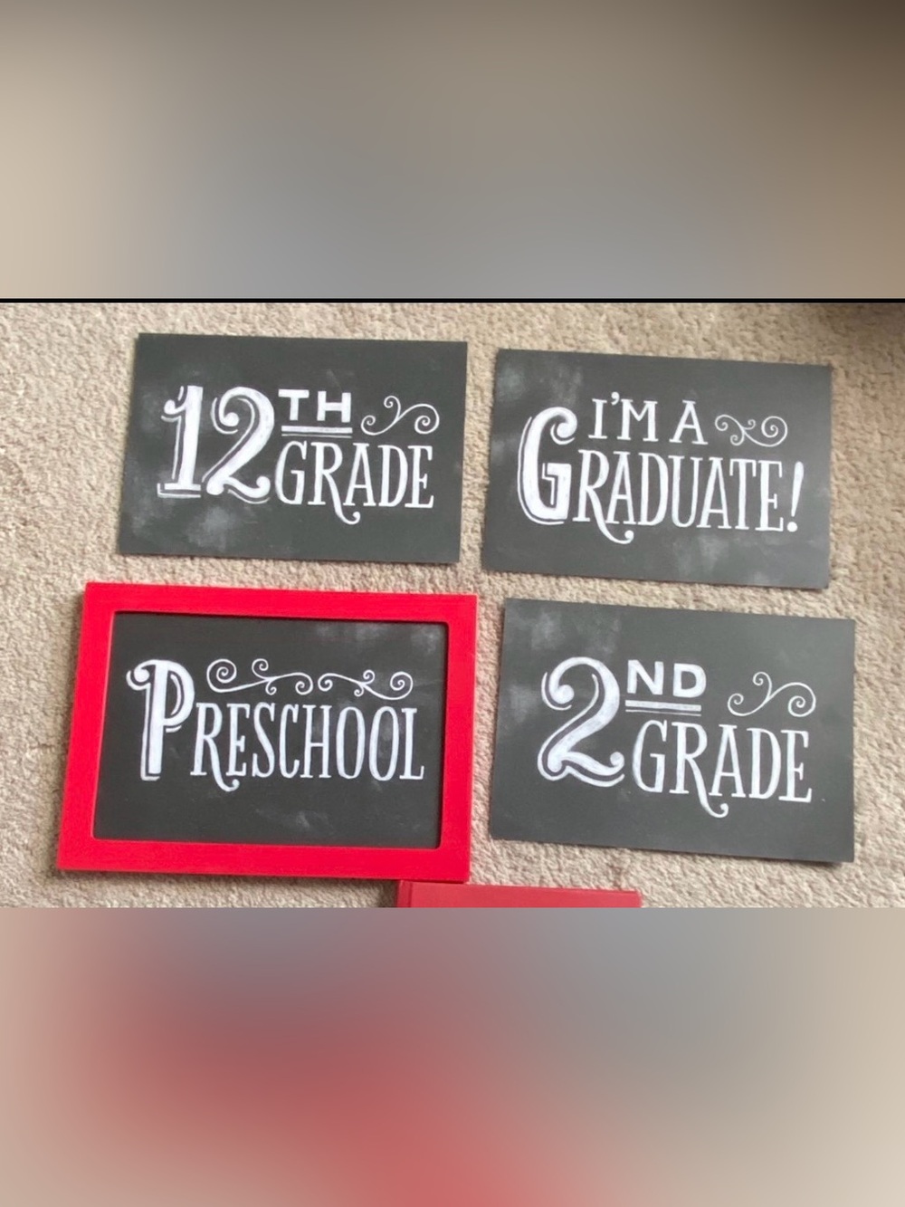 Hallmark Black and Red Graduation/School Chalk Signs